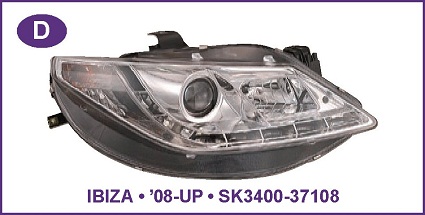 Devil Eye farovi SEAT IBIZA Hrom,crni 08-UP